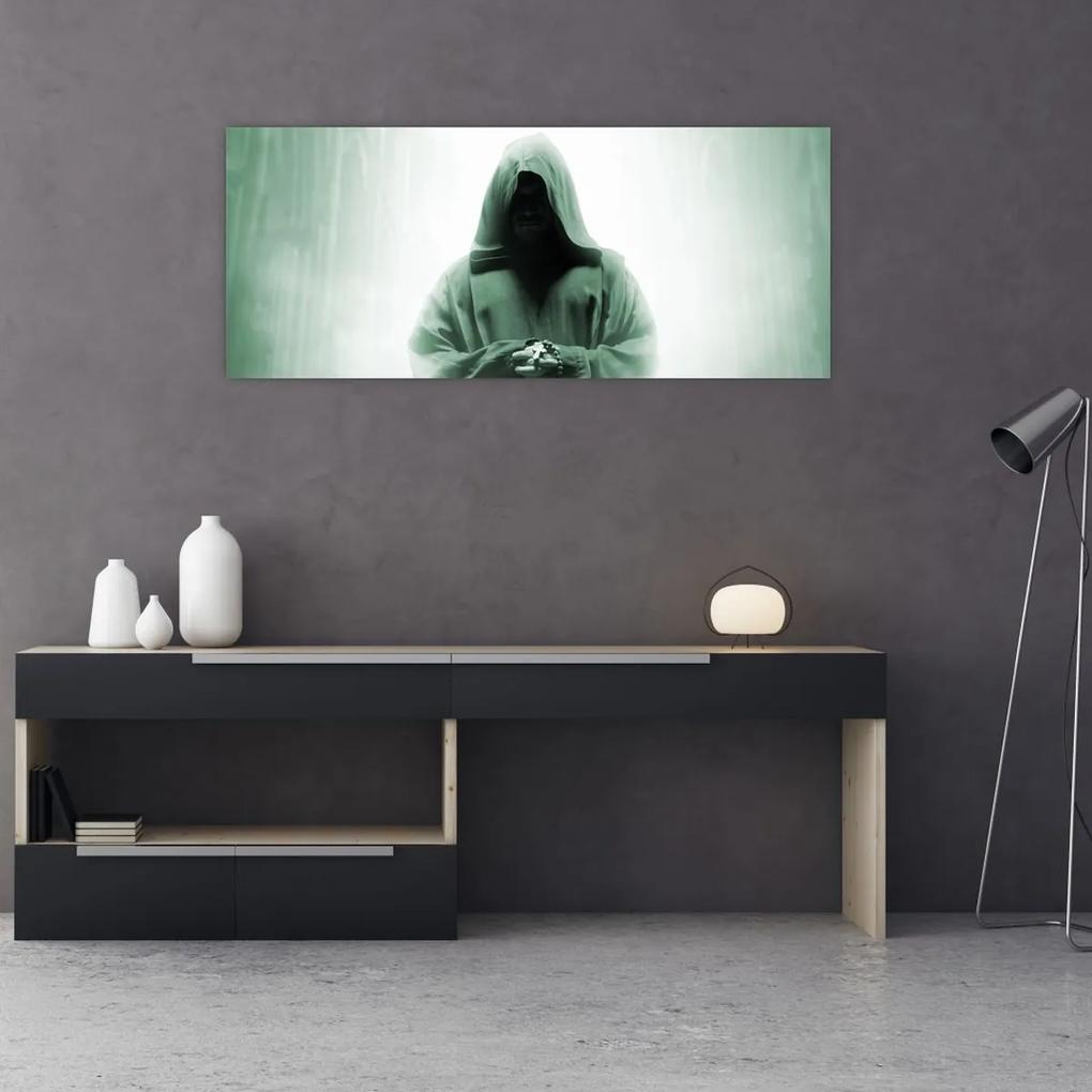 Obraz - Mních v tme (120x50 cm)