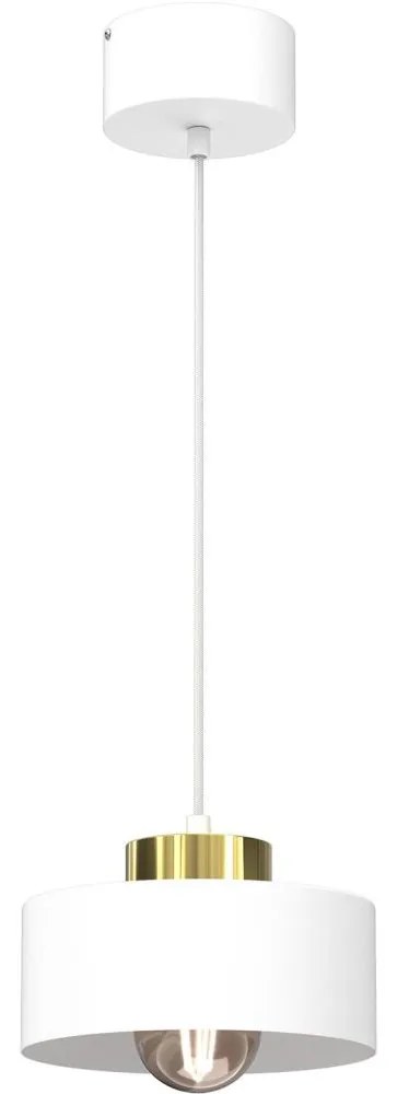 Luster na lanku MARTI 1xE27/15W/230V biela/zlatá