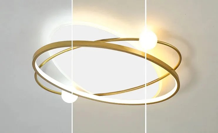 Toolight Toolight, LED stropné svietidlo + diaľkové ovládanie APP1059-C, biela-zlatá, OSW-08885