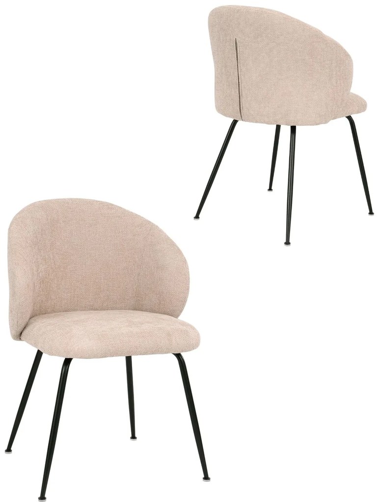 Jedálenská stolička Ganta Black, štruktúrovaná béžová látka (CD2302-3)
