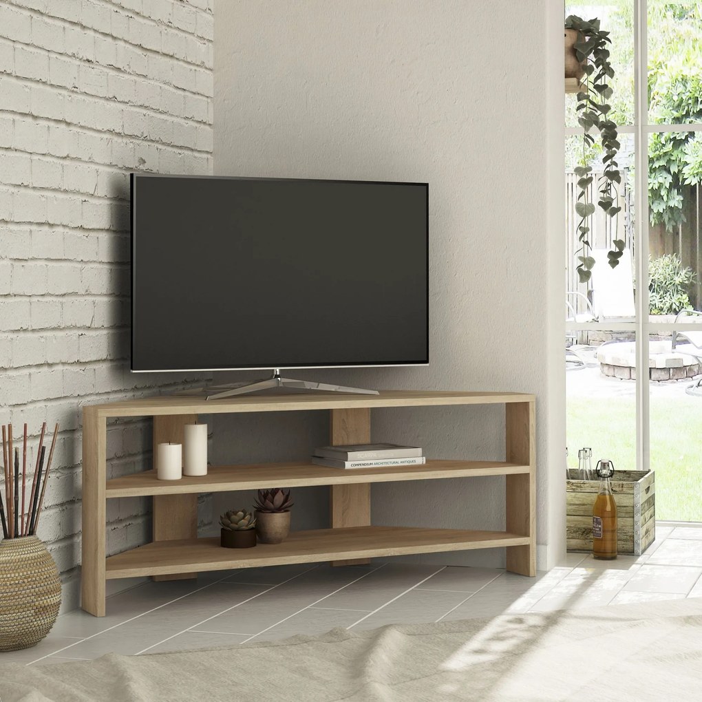 Rohový TV stolík Houseland Thales dub prírodný