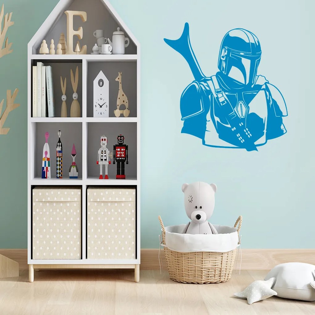 Veselá Stena Samolepka Mandalorian Star Wars Farba: žlutá, Veľkosť: 100 x 96 cm