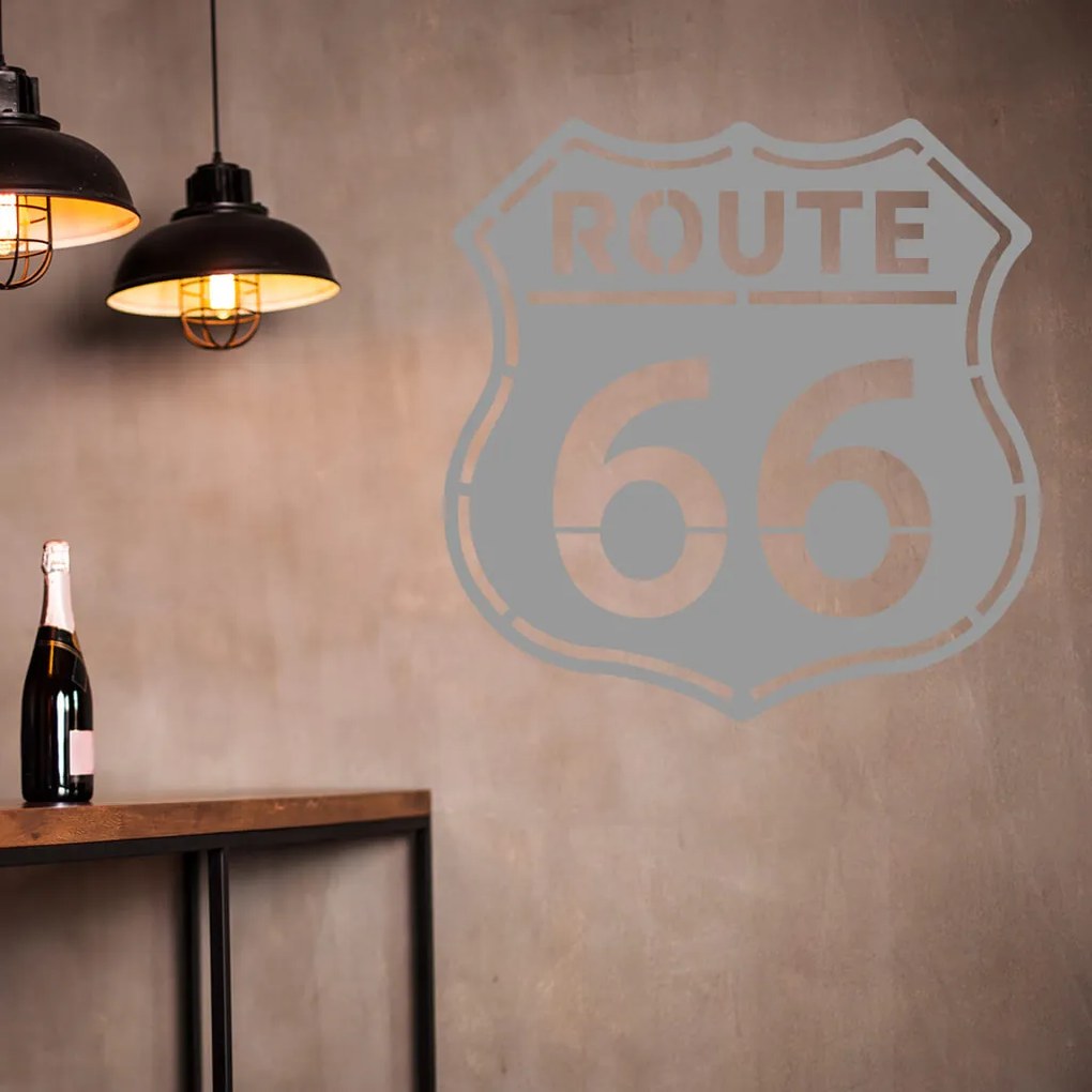 Veselá Stena Samolepka Route 66 Farba: černá, Veľkosť: 40 x 40 cm