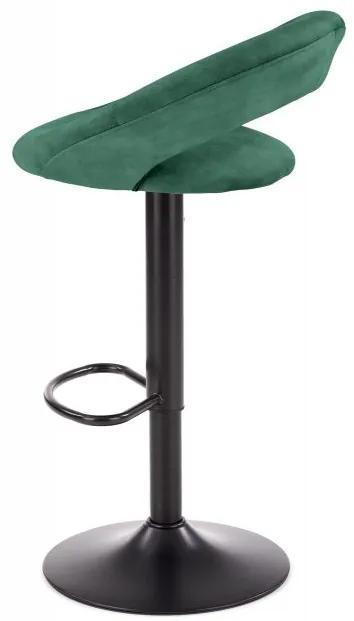 Barová stolička POLO - kov, látka tmavo zelená