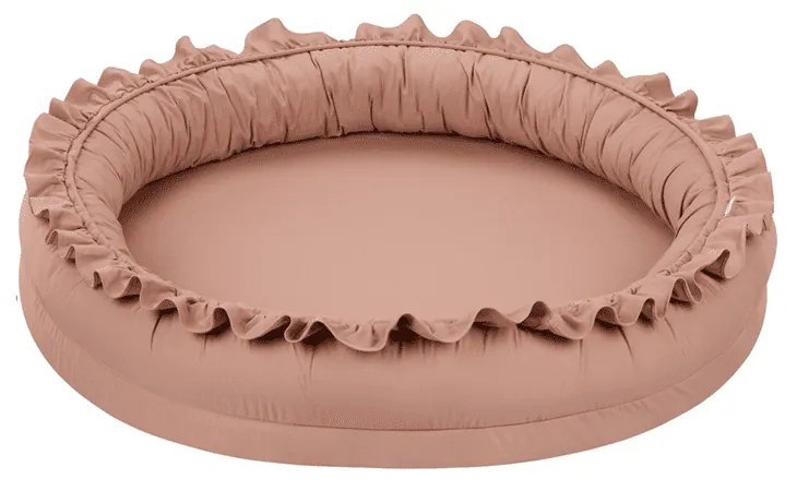 Mini hnízdo pro děti s volánem broskvová