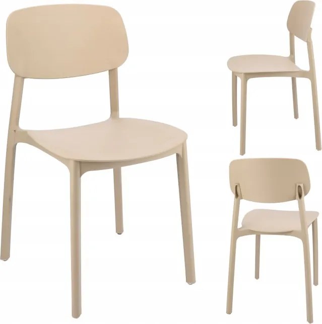 Plastová stolička LARA béžová