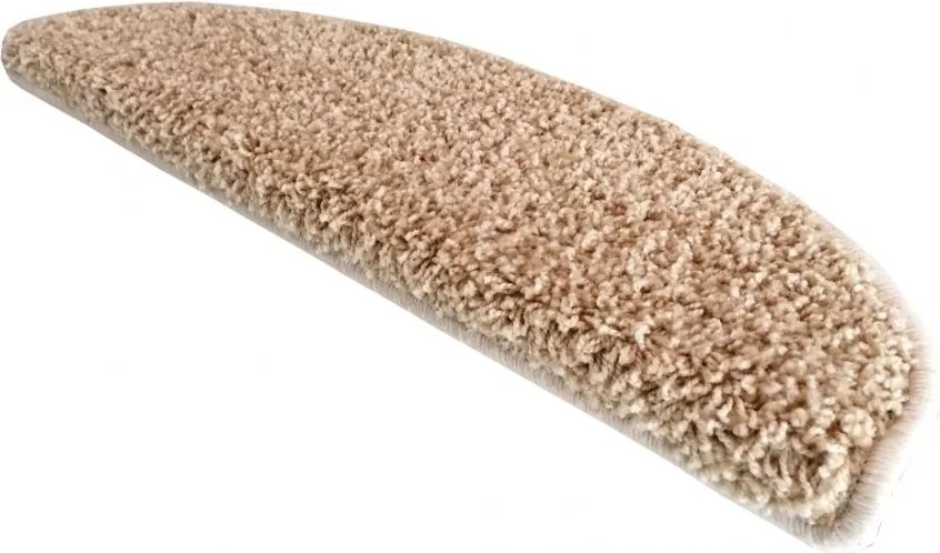 Vopi Nášľapy na schody Color shaggy béžový polkruh, samolepiaci - 24x65 polkruh (rozmer vrátane ohybu)