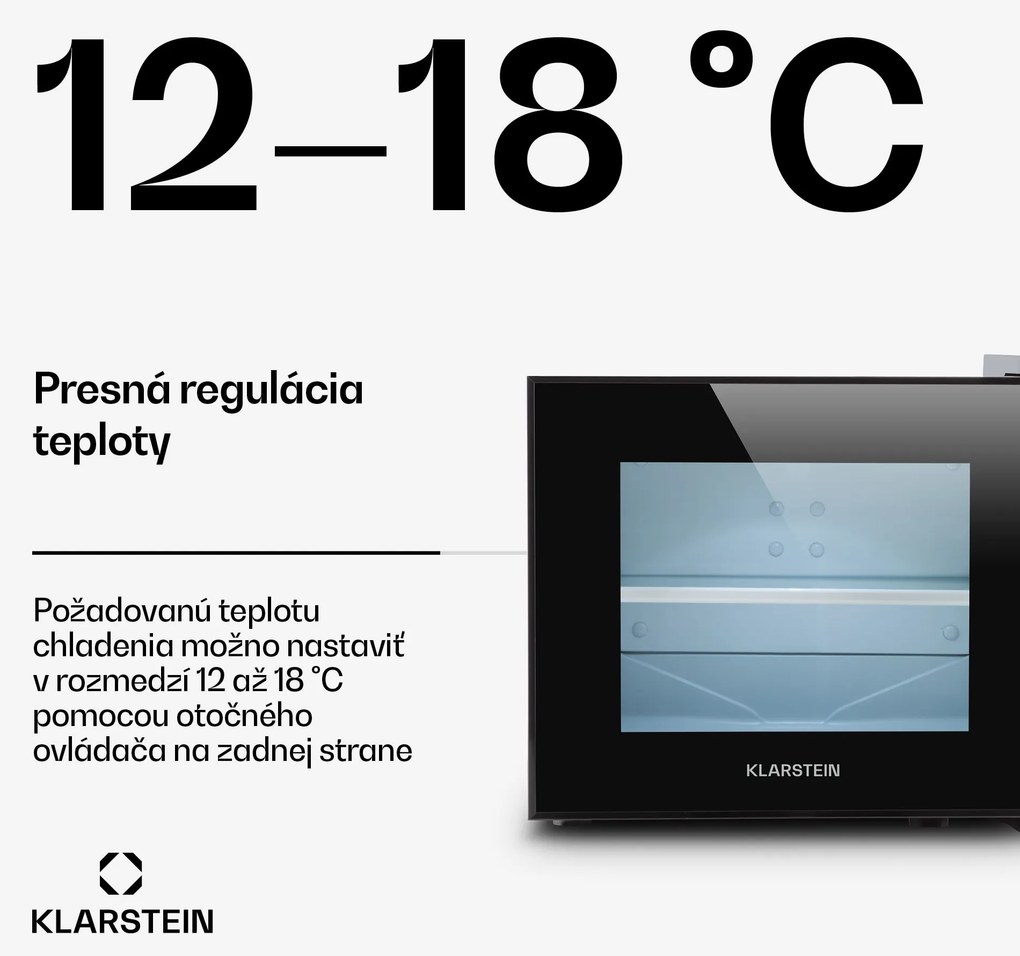 Klarstein Happy Hour, mini chladnička, 10 l, energet. trieda B, 65 W, čierna