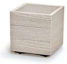 Kvetináč MADERA SQUARE ECO WOOD 28,8 cm , biely