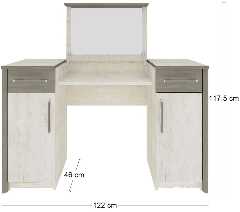 Toaletný stolík so zrkadlom Salernes DT - pino aurelio / madagascar / nelson