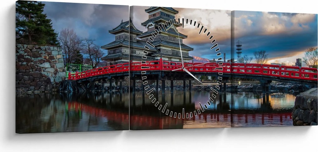 Obraz - Japonsko (s hodinami) (90x30 cm)