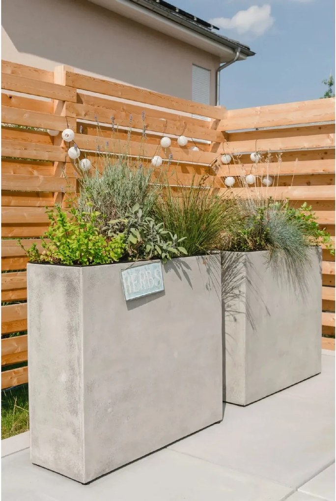 Kvetináč ELEMENTO, sklolaminát, šírka 88 cm, betón design