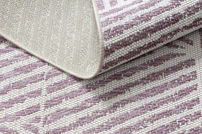 Koberec SIZAL COLOR 47176260 Línie, trojuholníky, zygzak - béžový / špinavo ružový