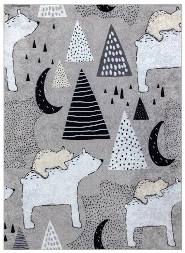 Detský kusový koberec Junior 51974.802 Bears grey, 80x150, šedá, detská izba, Dywany Łuszczów
