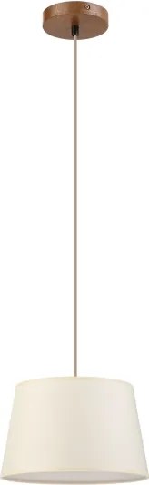 Závesný luster AIDA na lanku 1xE27/15W/230V pr. 25 cm dub/krémová