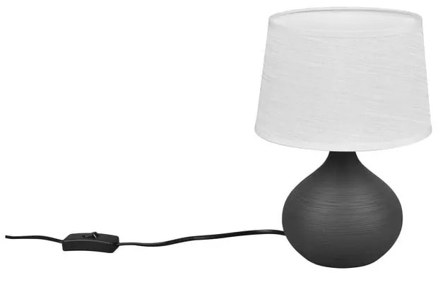 Tmavohnedá stolová lampa z keramiky a tkaniny Trio Martin, výška 29 cm