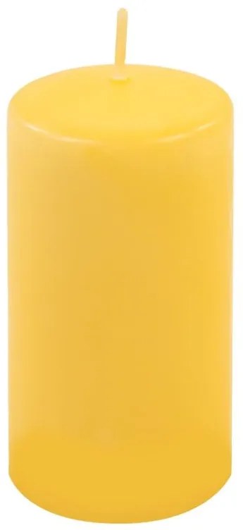 Sada stĺpových sviečok, 11,5 cm, Ø 6 cm, žltá, 12 ks