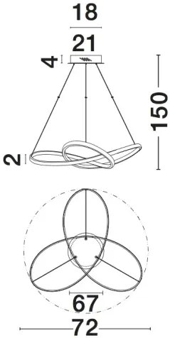 LED luster Fusion 72 zlaté