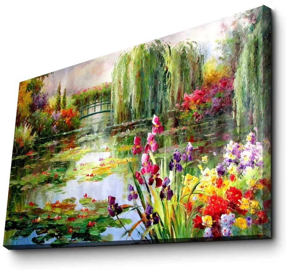Nástenný obraz na plátne Impressionist Garden, 70 × 45 cm