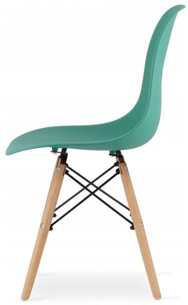 Jedálenský stôl TODI biely 80 cm so štyrmi stoličkami OSAKA zelené