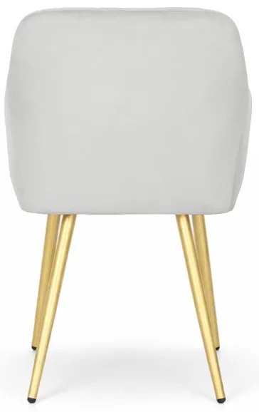 Sada dvoch jedálenských stoličiek LUXANO zamatové, sivé / zlaté nohy (2 ks)