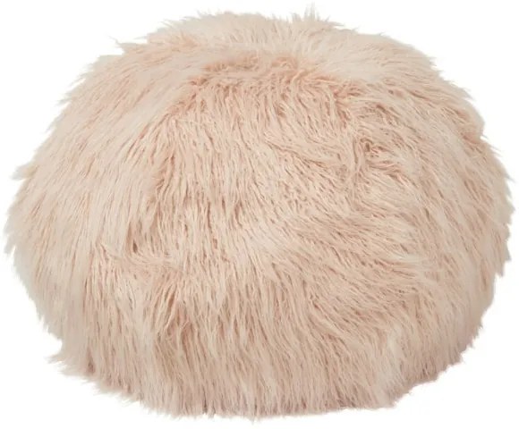 Ružový chlpatý pouf Yetti - Ø 55 * 55 cm