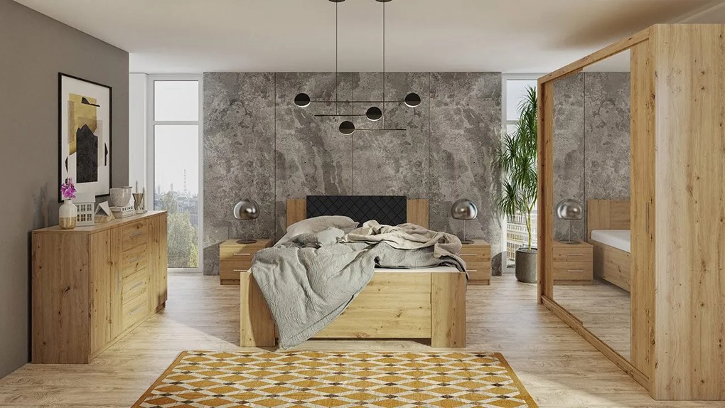 Spálňa Kler X, Farby: biela / biela + ekokoža Soft Pik 029