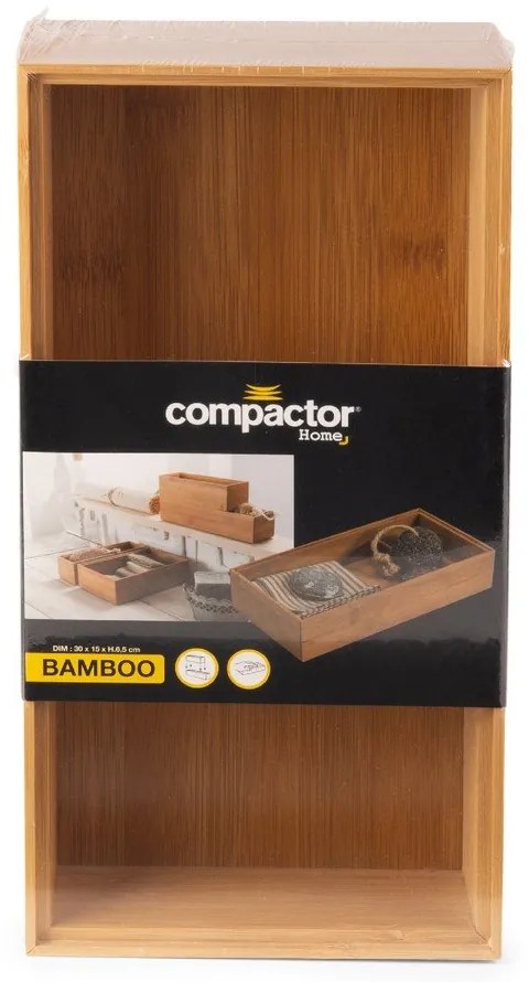 Bambusový box Compactor, 22,5 × 15 × 6,35 cm