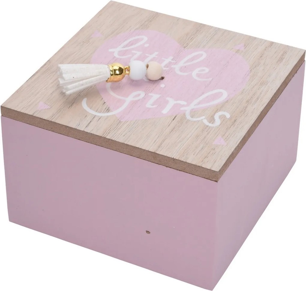 Dekoračný box Nadia ružová, 12 x 12 x 7 cm