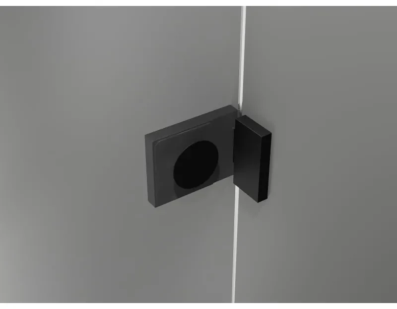 Mexen Lunar T, sklápací sprchový kút ľavý 140 x 80 cm, 8mm číre sklo, čierny profil, 834T-140-080-70-00-L