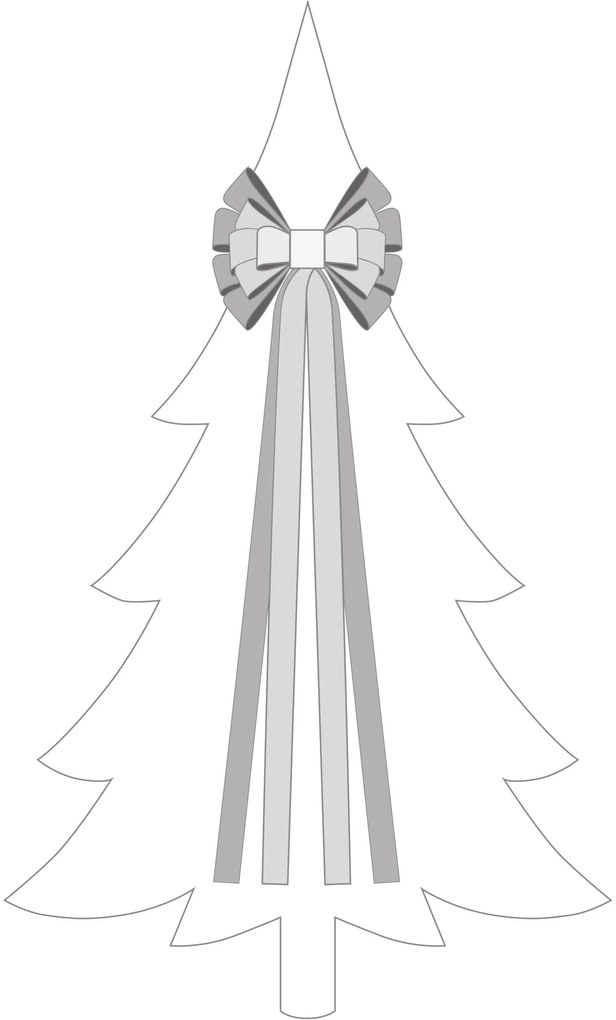 Vánoční dekorativní mašle Santa Lila 32x130 cm bílá s vločkami