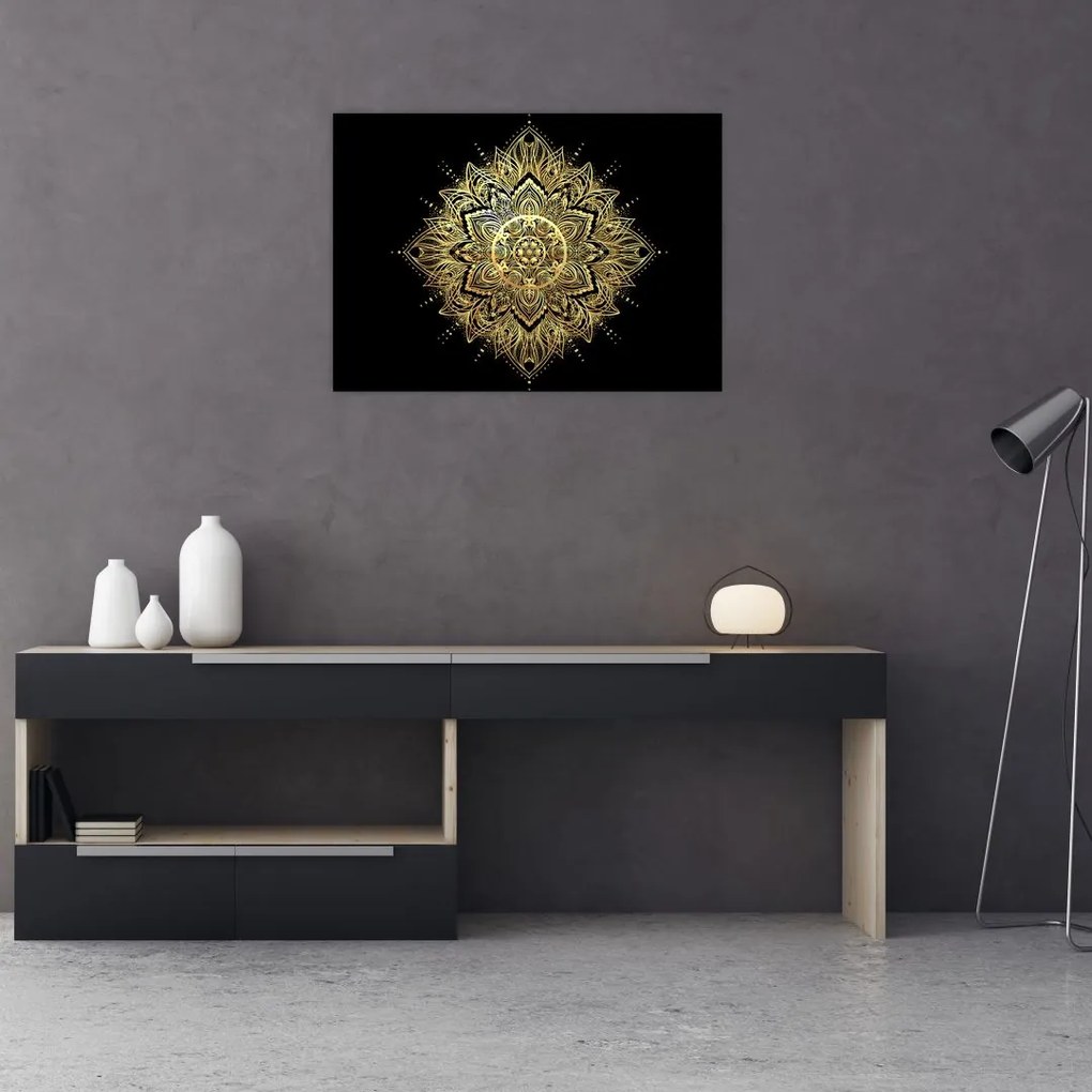 Sklenený obraz - Mandala bohatstvo (70x50 cm)