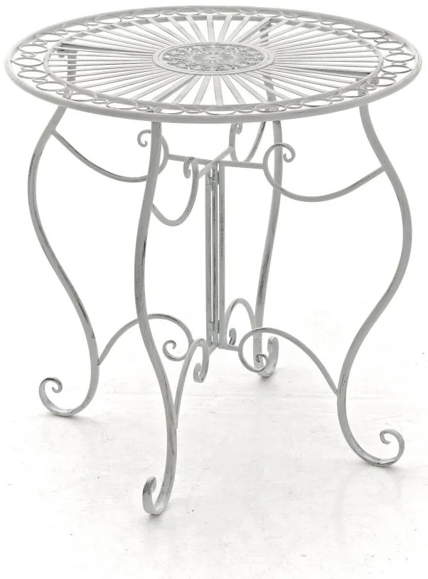 Súprava kovových stoličiek a stola Aldeano (SET 2+1) - Biela antik