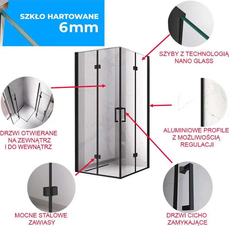 BPS-koupelny Obdĺžnikový sprchový kút HYD-OK12C 110x80 zlatá/transparent - bez vaničky