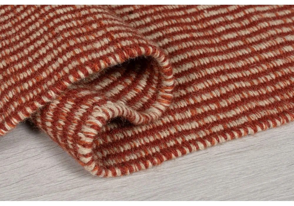 Oranžový vlnený behúň Flair Rugs Anu, 60 x 200 cm