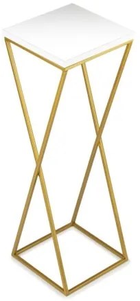Stojan na kvety LOFT 70x24 cm zlatá/biela
