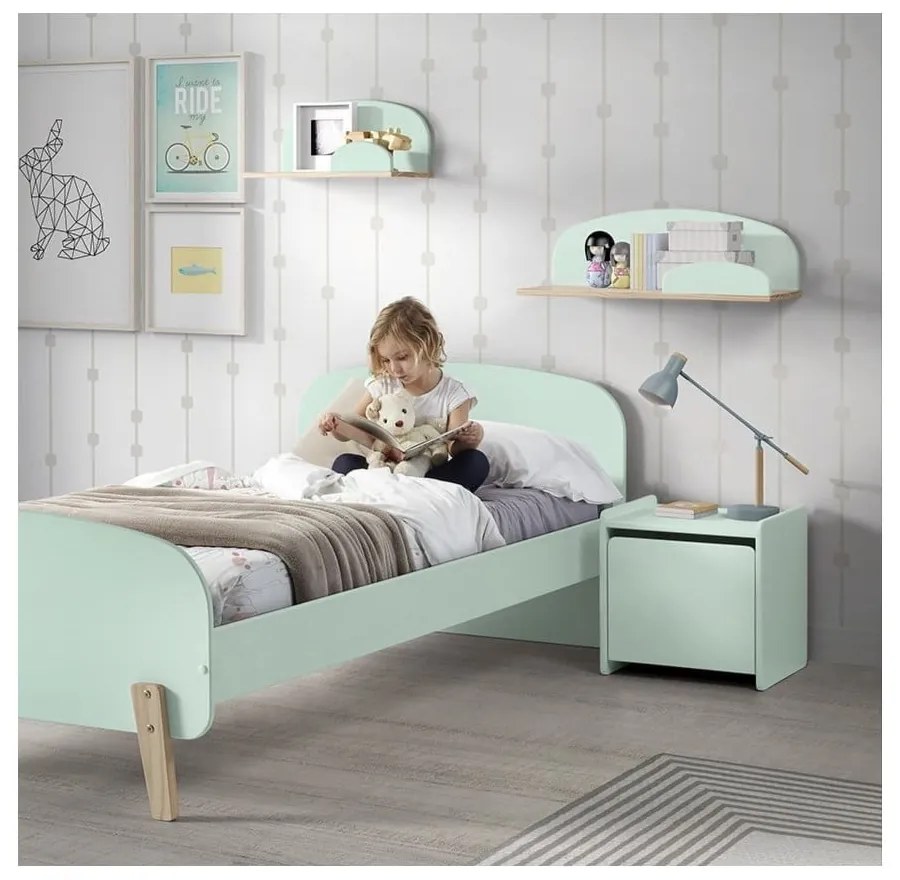 Mentolovozelený nočný stolík Vipack Kiddy