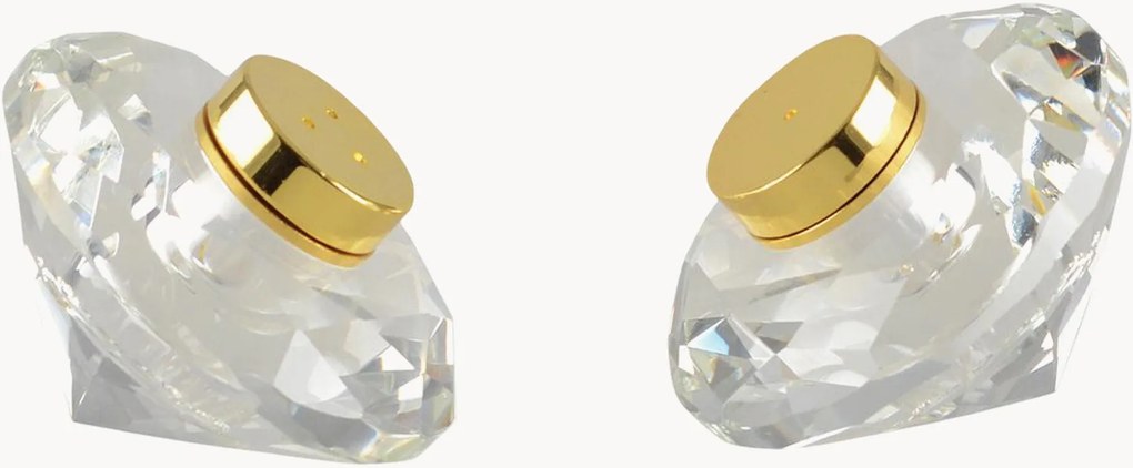 Krištáľová soľnička a korenička Aulica, 2 ks