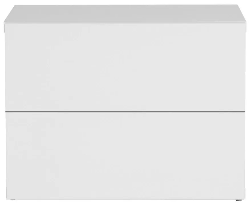Biely nočný stolík s 2 zásuvkami TemaHome Aurora