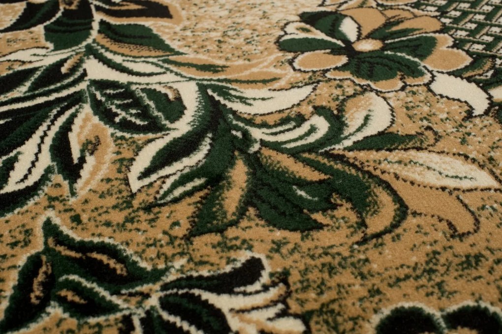 TA Koberec 7192C TMAVO BÉŽOVÁ ATLAS PP ZELENÁ Rozmer: 120x170 cm