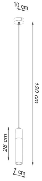 Sollux SL.0965 - Luster na lanku ZANE 1xGU10/40W/230V betón/drevo