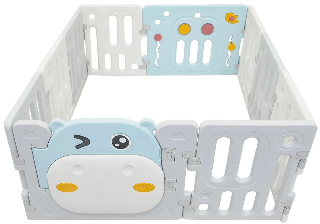 Modulárna ohrádka Hippo modrá pre deti ZOG.SQ-002 Farba: hnedá