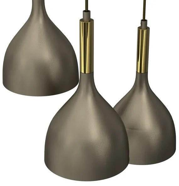 Luster na lanku NOAK 3xE27/15W/230V mosadz/zlatá