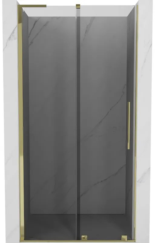 Mexen Velar L, posuvné sprchové dvere do otvoru 90 cm, 8mm šedé sklo, zlatá lesklá, 871-090-003-41-50
