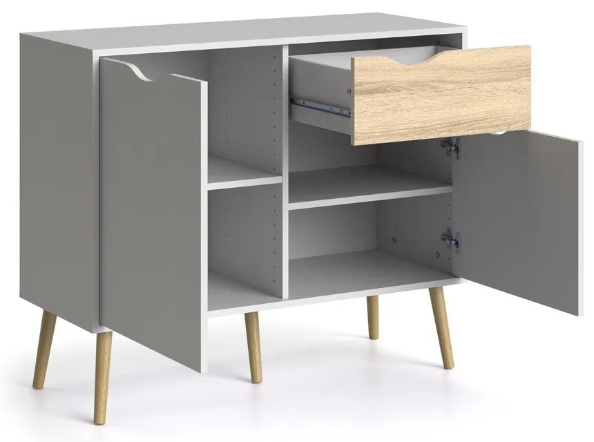 Biela komoda Tvilum Oslo, 99 x 82 cm