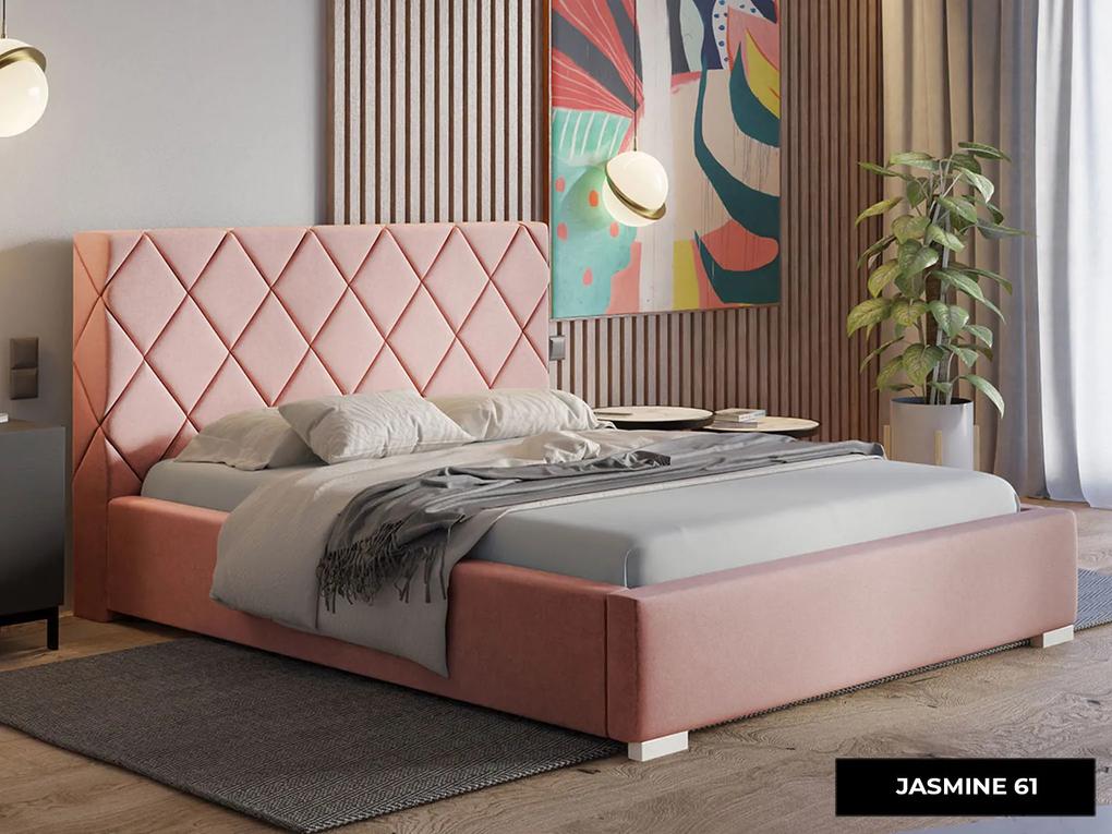 PROXIMA.store - Dizajnová čalúnená posteľ TORI ROZMER: 160 x 200 cm, FARBA NÔH: biela