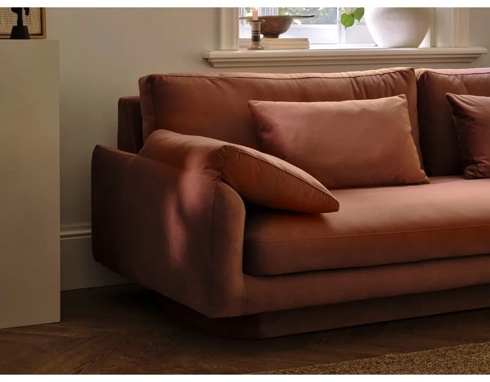 Hnedá zamatová pohovka 220 cm Torino – Micadoni