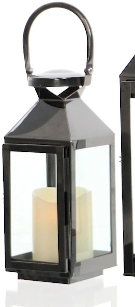 Designový chrómový lampáš MSL4025 - čierny (10x9x25,5cm) - moderný štýl
