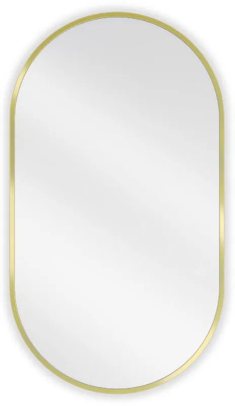 Mexen Loft, oválne kúpeľňové zrkadlo 80 x 45 cm, farba rámu zlatá lesklá, 9851-080-045-000-50