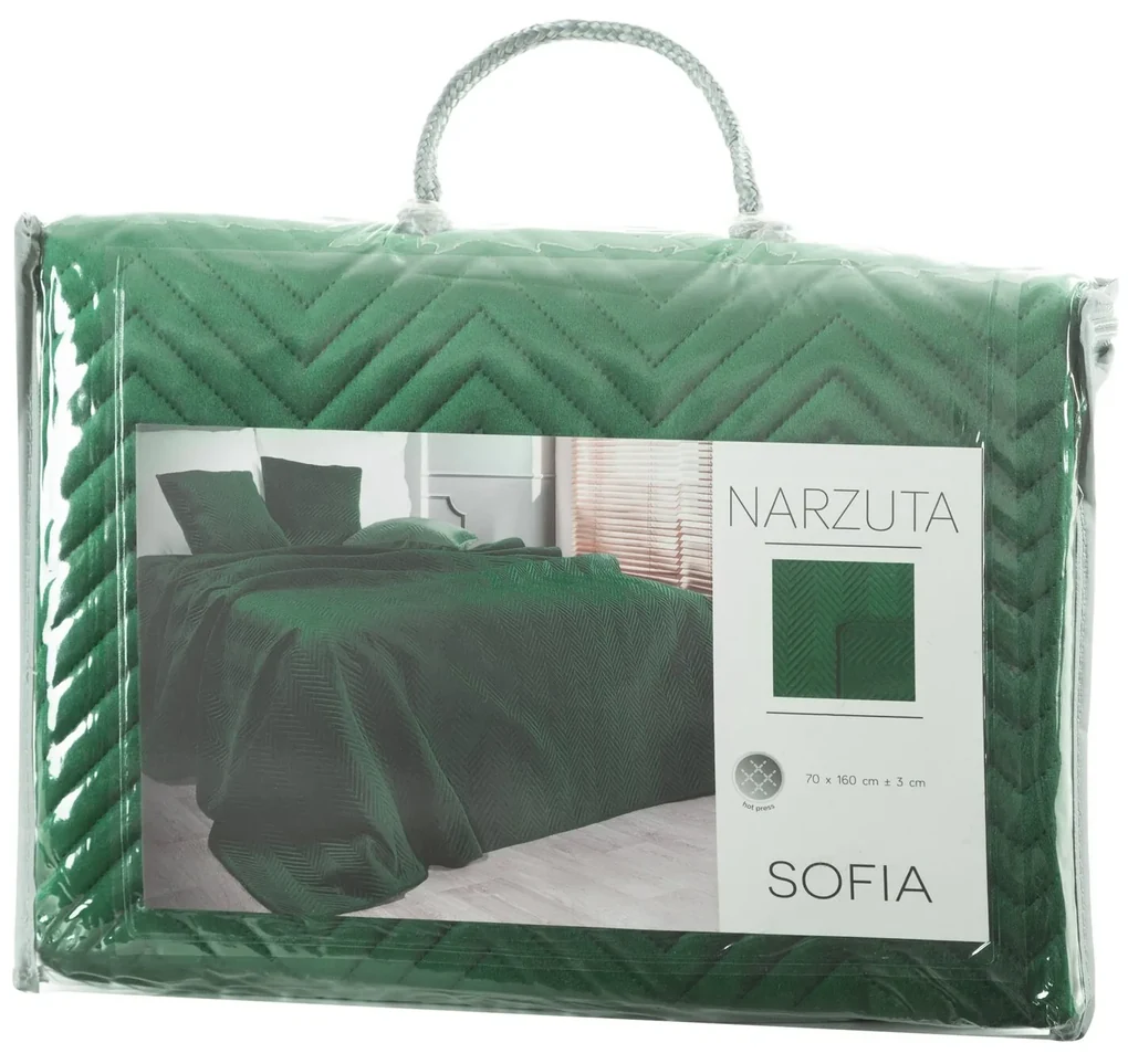 PREHOZ NA KRESLO SOFIA 70X160 CM TMAVOZELENÝ